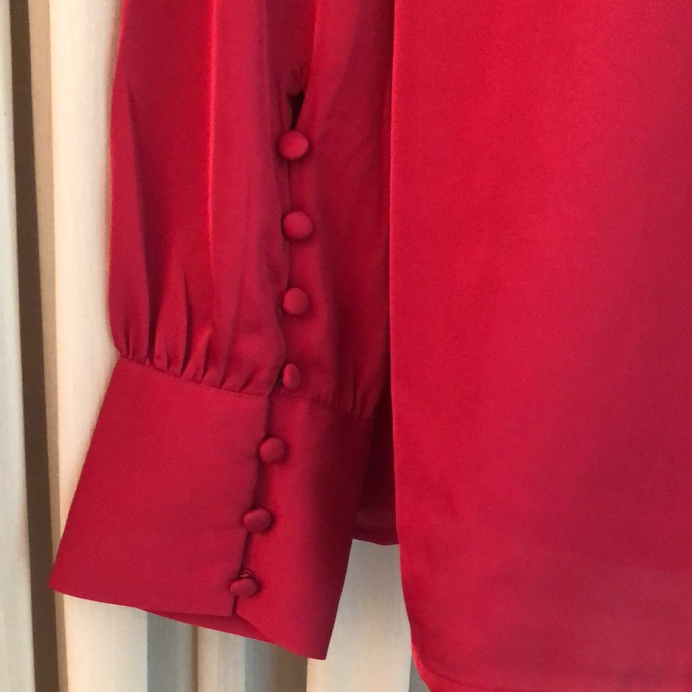 Express Red Long-Sleeve Blouse - Picture 3 of 7